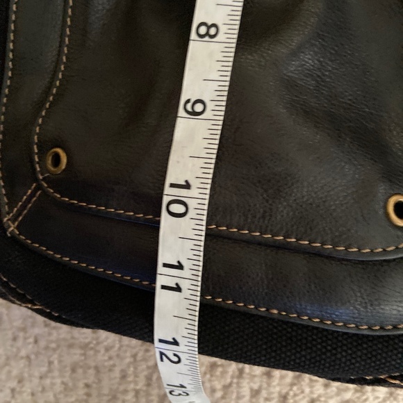 Fossil Genuine Leather & Canvas Black Crossbody Bag VGC - Picture 14 of 16
